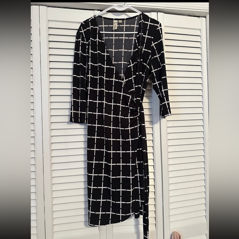 Emma & Michelle Black and White Grid Dress